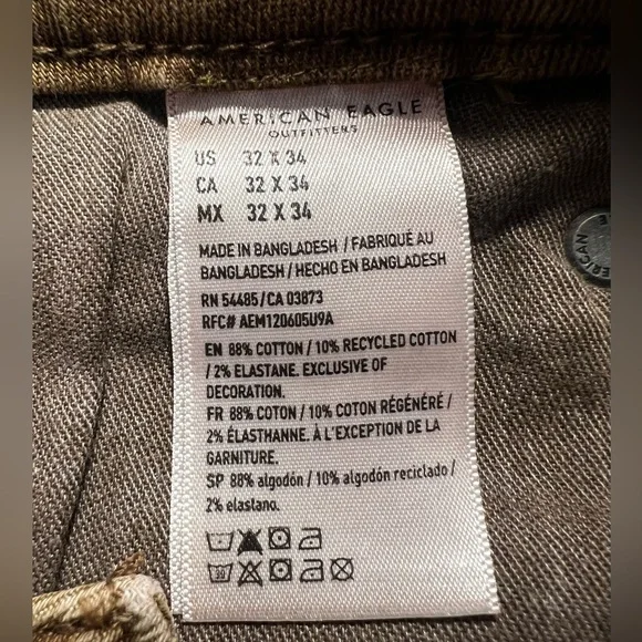 AMERICAN EAGLE slim straight Men’s brown jeans/size 32x34 - Picture 7 of 7